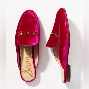 Sam Edelman Linnie Raspberry Velvet Mules Women’s Size 9